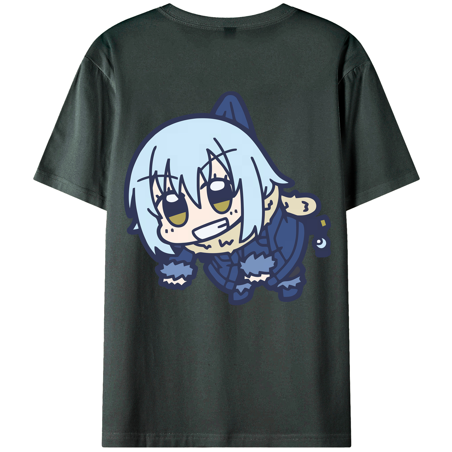 （画像用） 転スラ Regarding Reincarnated to Slime 綿100％ メンズ半袖Tシャツ（バックプリント） 通気性